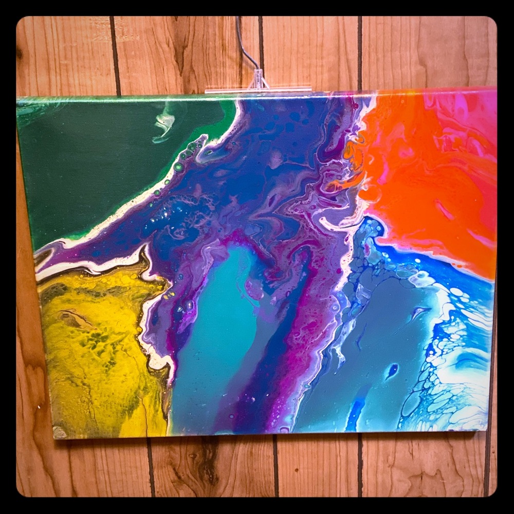 Acrylic pour painting 16x20